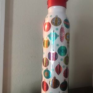 Swig Life Christmas Insulated Water Bottle - White with Red, Green, Gold Accents